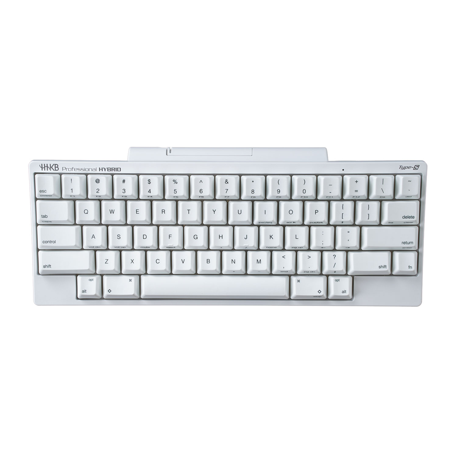 HHKB HYBRID Type-S Snow Tastatur in pure white with printed keycaps