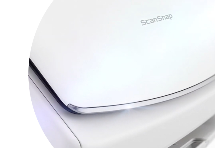 close up of a scansnap ix1500 scanner in white