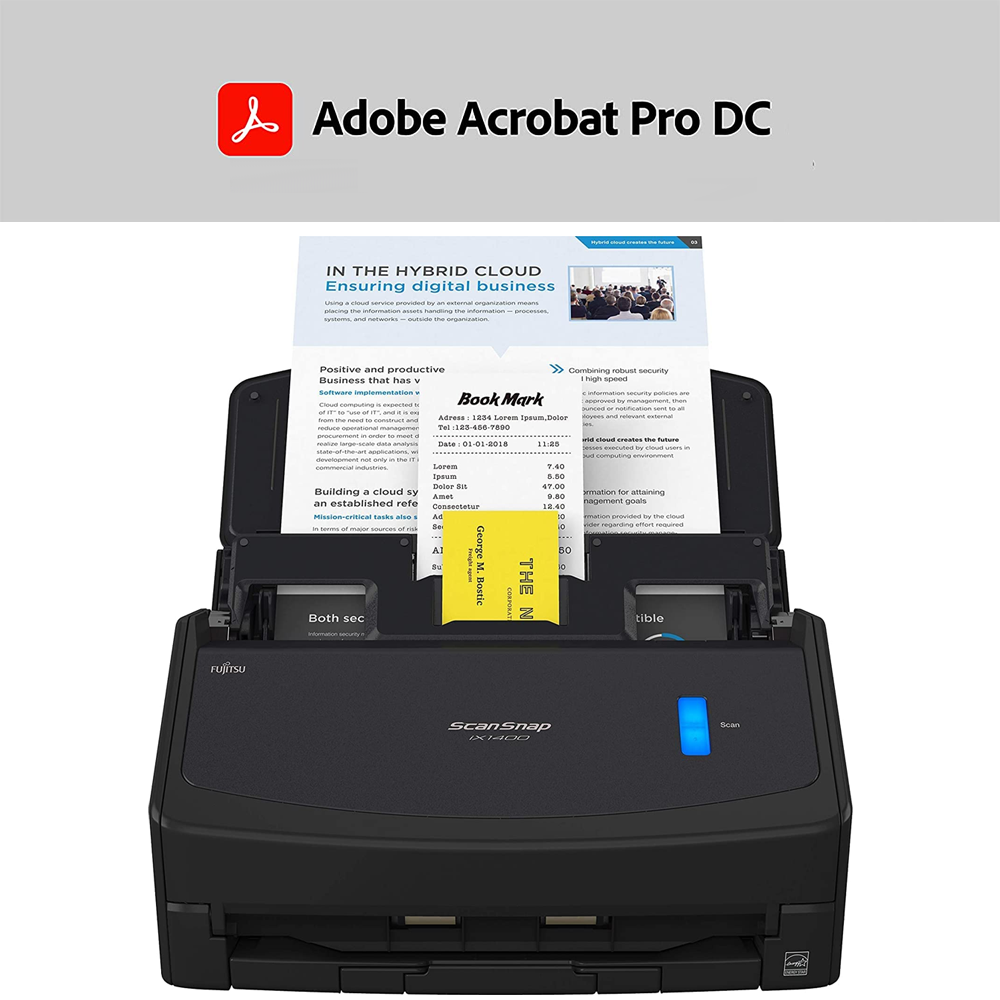 ScanSnap iX1400 negro con Adobe Acrobat Pro DC Licencia de 1 año