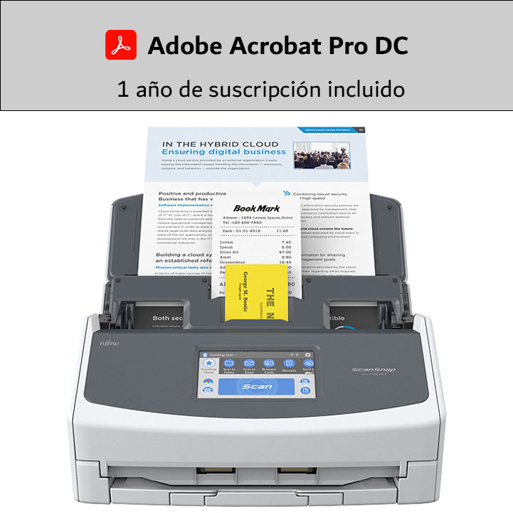 ScanSnap iX1600 blanco con Adobe Acrobat Pro DC Licencia de 1 año