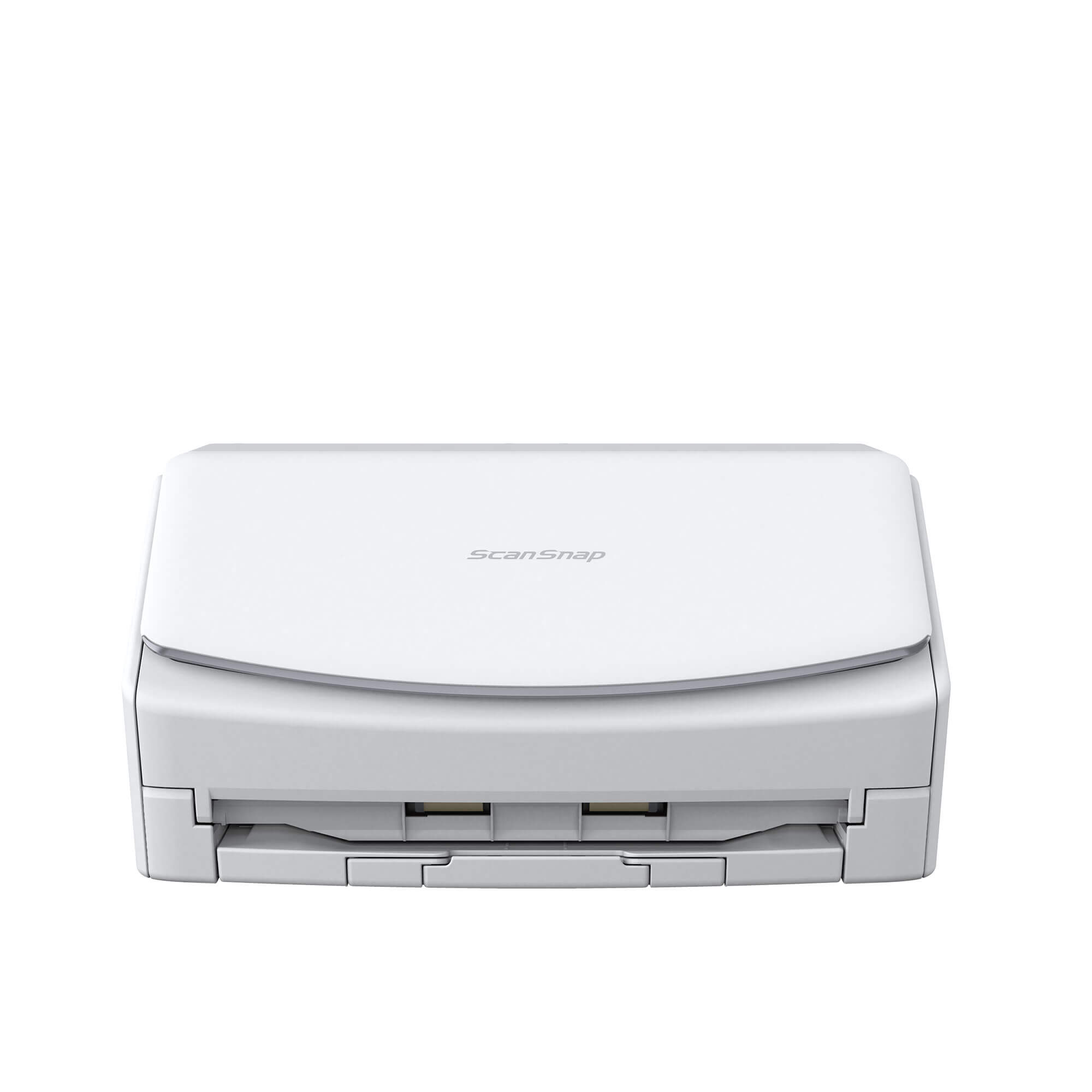 A ScanSnap iX1600 scanner in white with the lid closed 