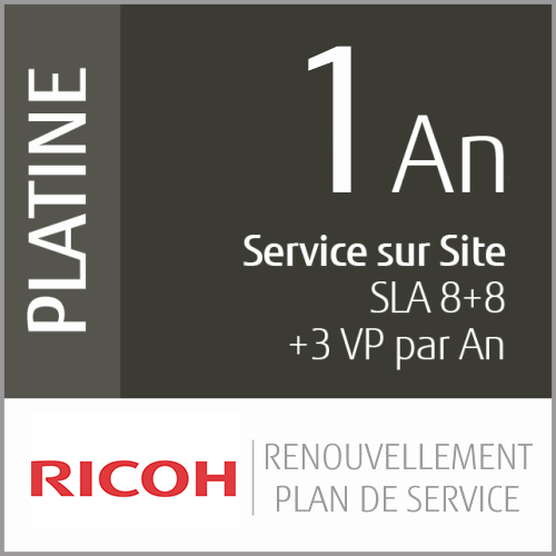 Renouvellement: Contrat de Service Platine de 1 an (Production Moyen Volume)