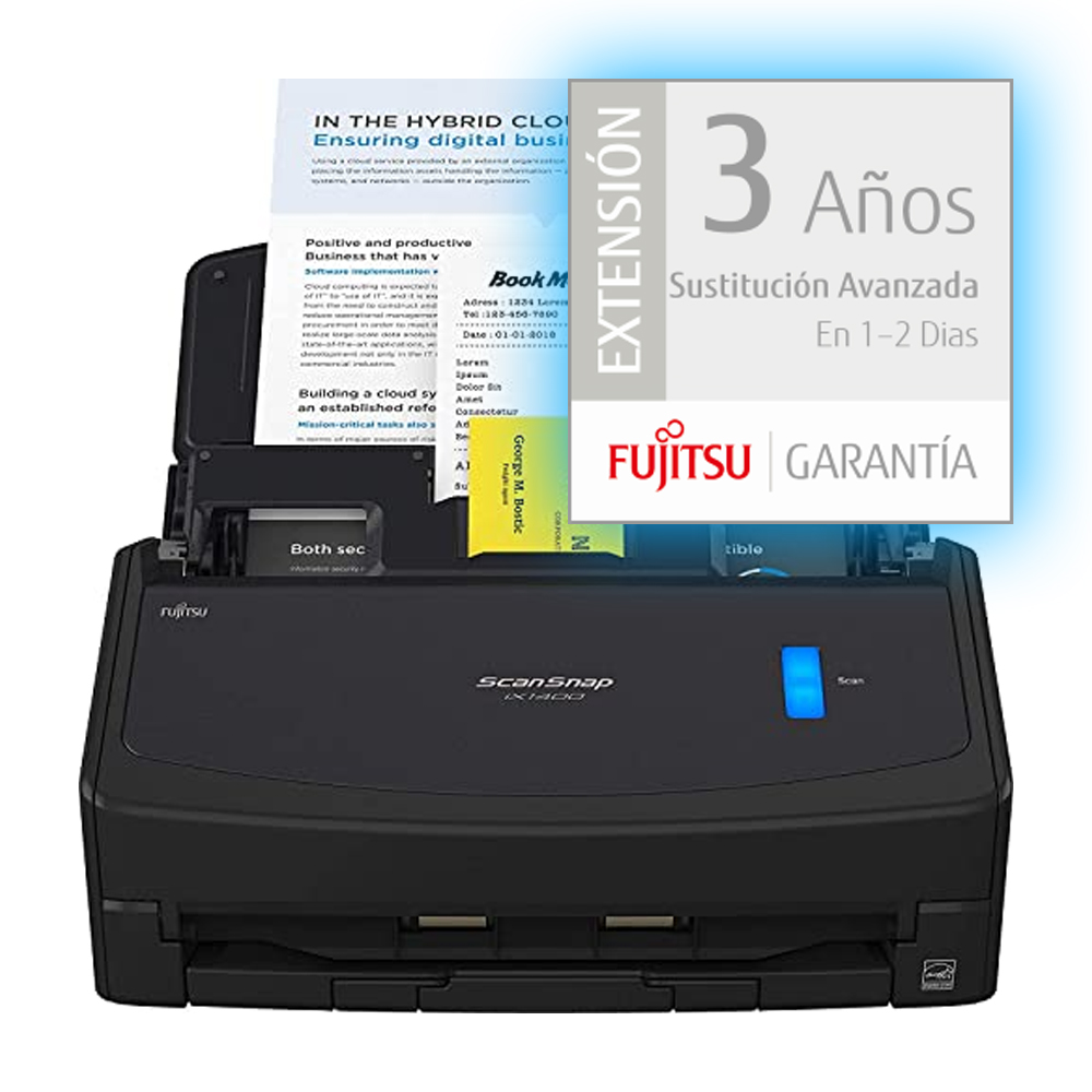 ScanSnap iX1400 (Negro) con garantía extendida de 3 años